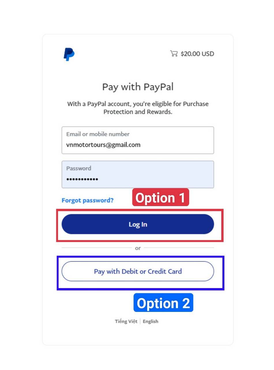 Deposit your tour by Paypal